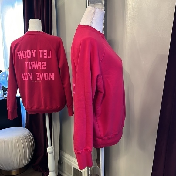 SPIRITUAL GANGSTER X PELOTON Let Your Spirit Move You Pink Crewneck Size Small - Picture 9 of 12